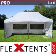 Folding tent PRO 3x6 m White, incl. 6 sidewalls