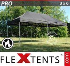 Folding tent PRO 3x6 m Black, Flame retardant