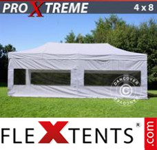 Folding tent Xtreme 4x8 m White, incl. 6 sidewalls