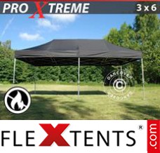 Folding tent Xtreme 3x6 m Black, Flame retardant