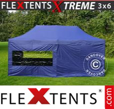 Folding tent Xtreme 3x6 m Dark blue, incl. 6 sidewalls