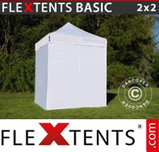 Folding tent Basic, 2x2 m White, incl. 4 sidewalls