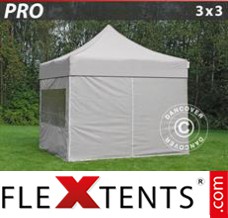 Folding tent PRO 3x3 m Latte, incl. 4 sidewalls