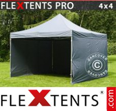 Folding tent PRO 4x4 m Grey, incl. 4 sidewalls