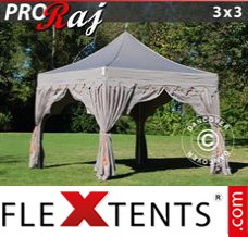 Folding tent PRO "Raj" 3x3 m Latte/Orange