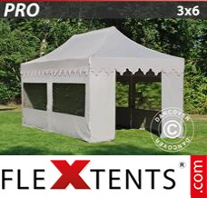 Folding tent PRO "Morocco" 3x6 m Latte, incl. 6 sidewalls