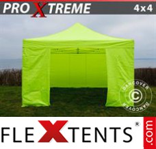 Folding tent Xtreme 4x4 m Neon yellow/green, incl. 4 sidewalls