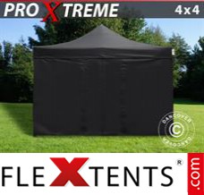 Folding tent Xtreme 4x4 m Black, incl. 4 sidewalls