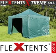 Folding tent Xtreme 4x4 m Green, incl. 4 sidewalls