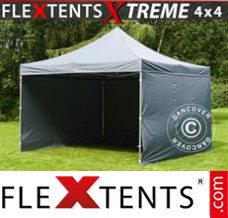 Folding tent Xtreme 4x4 m Grey, incl. 4 sidewalls