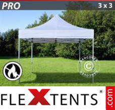 Folding tent PRO 3x3 m White, Flame retardant