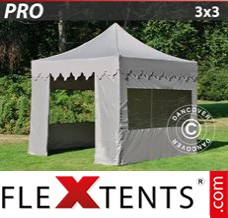 Folding tent PRO "Morocco" 3x3 m Latte, incl. 4 sidewalls