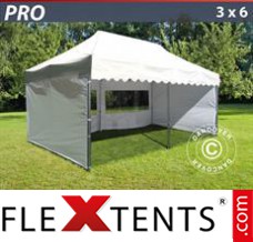 Folding tent PRO "Wave" 3x6 m White, incl. 6 sidewalls