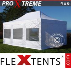 Folding tent Xtreme 4x6 m White, incl. 8 sidewalls