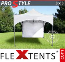 Folding tent PRO "Arched" 3x3 m White, incl. 4 sidewalls