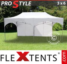Folding tent PRO "Arched" 3x6 m White, incl. 6 sidewalls