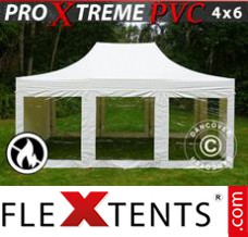 Folding tent Xtreme Heavy Duty 4x6 m White, incl. 8 sidewalls