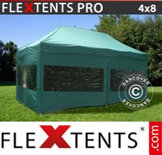 Folding tent PRO 4x8 m Green, incl. 6 sidewalls