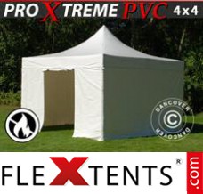 Folding tent Xtreme Heavy Duty 4x4 m White, Incl. 4 sidewalls