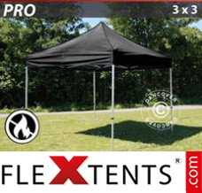 Folding tent PRO 3x3 m Black, Flame retardant
