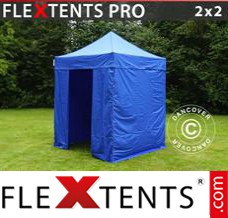 Folding tent PRO 2x2 m Blue, incl. 4 sidewalls