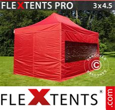 Folding tent PRO 3x4.5 m Red, incl. 4 sidewalls