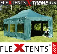 Folding tent Xtreme 4x6 m Green, incl. 8 sidewalls