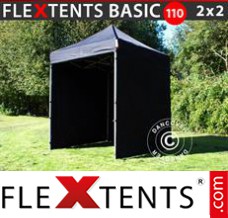 Folding tent Basic 110, 2x2 m Black, incl. 4 sidewalls