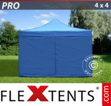 Folding tent PRO 4x4 m Blue, incl. 4 sidewalls