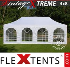 Folding tent Xtreme Vintage Style 4x8 m White, incl. 6 sidewalls