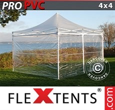 Folding tent PRO 4x4 m Clear, incl. 4 sidewalls