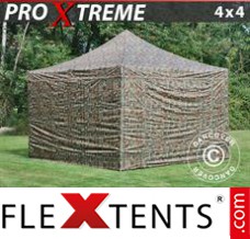 Folding tent Xtreme 4x4 m Camouflage/Military, incl. 4 sidewalls