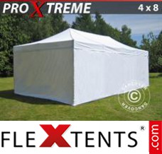 Folding tent Xtreme 4x8 m White, incl. 6 sidewalls