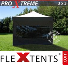 Folding tent Xtreme 3x3 m Black, incl. 4 sidewalls