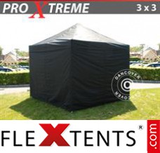 Folding tent Xtreme 3x3 m Black, incl. 4 sidewalls