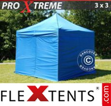 Folding tent Xtreme 3x3 m Blue, incl. 4 sidewalls