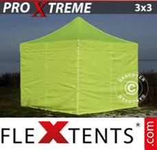 Folding tent Xtreme 3x3 m Neon yellow/green, incl. 4 sidewalls