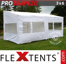 Folding tent PRO Trapezo 3x6m White, incl. 4 sidewalls