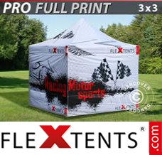 Folding tent PRO with full digital print, 3x3 m, incl. 4 sidewalls