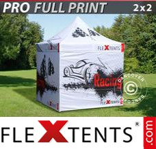 Folding tent PRO with full digital print, 2x2 m, incl. 4 sidewalls