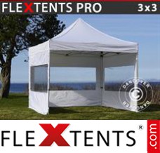 Folding tent PRO 3x3 m White, incl. 4 sidewalls