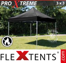 Folding tent Xtreme 3x3 m Black, Flame retardant