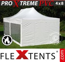 Folding tent Xtreme Heavy Duty 4x8 m White, incl. 6 sidewalls