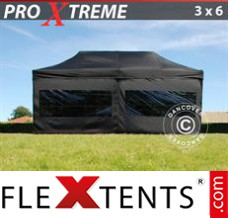 Folding tent Xtreme 3x6 m Black, incl. 6 sidewalls