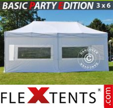 Folding tent Basic 3x6 m White, incl. 6 sidewalls