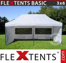 Folding tent Basic, 3x6 m White, incl. 6 sidewalls