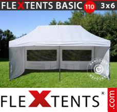 Folding tent Basic 110, 3x6 m White, incl. 6 sidewalls