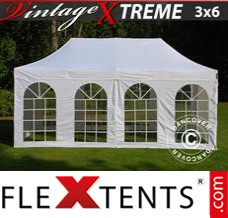 Folding tent Xtreme Vintage Style 3x6 m White, incl. 6 sidewalls