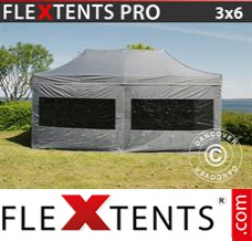 Folding tent PRO 3x6 m Grey, incl. 6 sidewalls