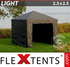 Folding tent Light 2.5x2.5 m Black, incl. 4 sidewalls